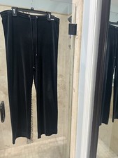 St. John Sport by Marie Velvet Pull On Pants Womens Sz S Black Elastic Waist