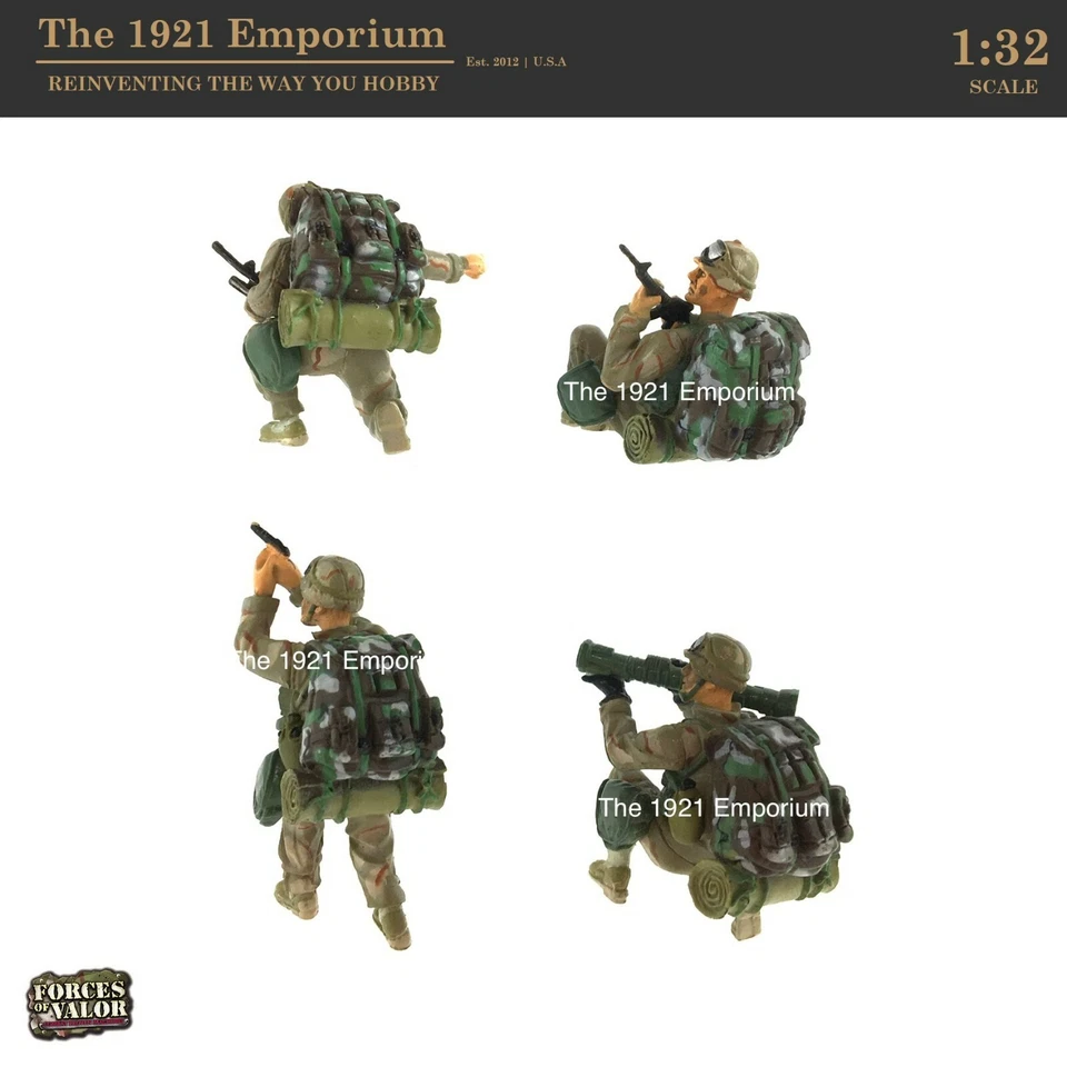 RARE 1:32 Unimax Toys Forces of Valor Modern US Army Desert Soldier 4 Figure Set - Image 2 of 2