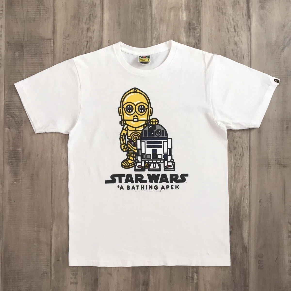 BAPE starwars R2D2 C3PO T shirt White A Bathing Ape Size M