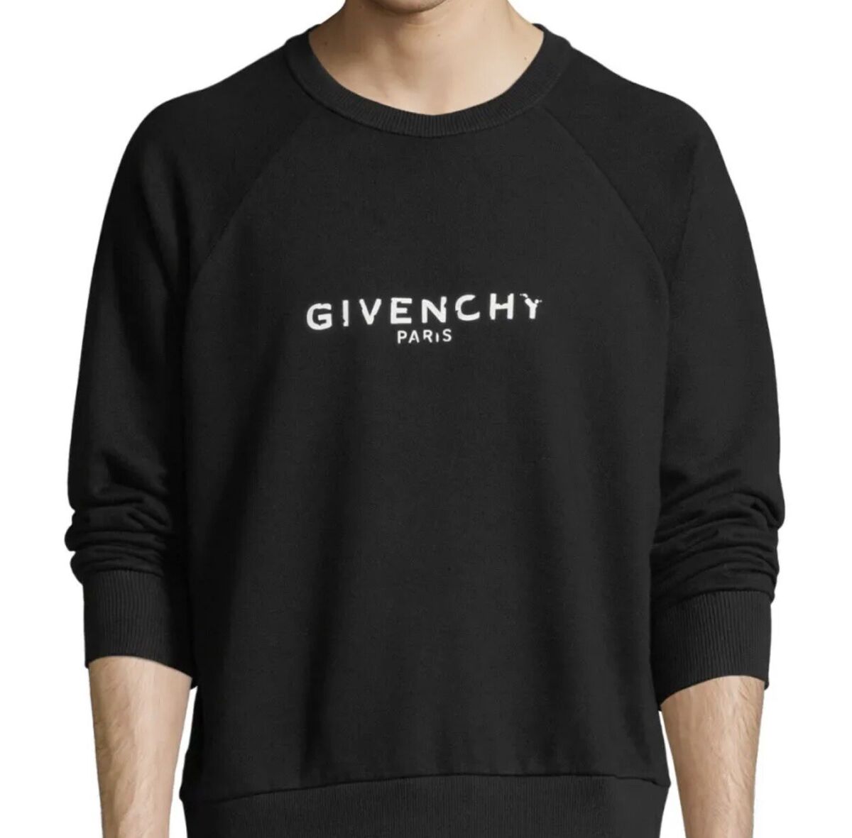Givenchy Black Crewneck Logo Paris Spell Out Pullover Givenchy Black Crewneck Logo Paris Spell Out Pullover