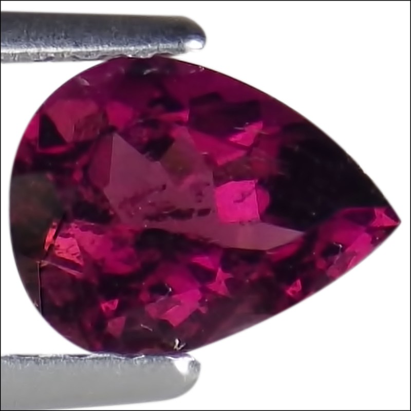 0.62 Ct Natural Tourmaline Gemstone Deep Pink Color Pear Cut