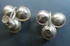 Vintage Sterling Trio Iridescent Glass Faux Pearl Screwback Earrings — photo 8
