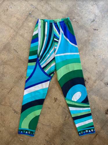 EMILIO PUCCI NEW Blue Green Mod Print 
