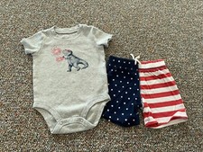 Carter's Boys Dinosaur Red, White  Blue Outfit 6-9M