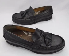 Skechers Black Leather Air Cooled Arch Fit Tassel Loafers Size 13M