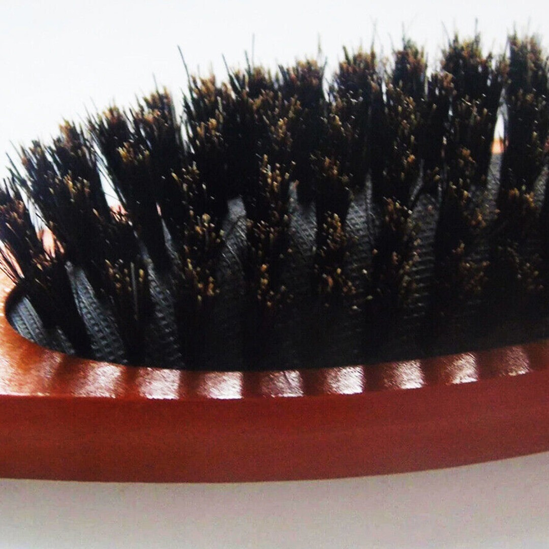 Natural Boar Bristle Hair Brush Comb Oval Antistatic Paddle Massage
