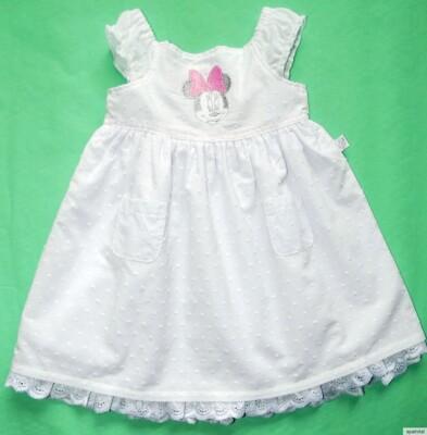 Disney Minnie Mouse Festkleid mit Rüschenhose Sommerkleid Kleid weiß Gr. 86 neu