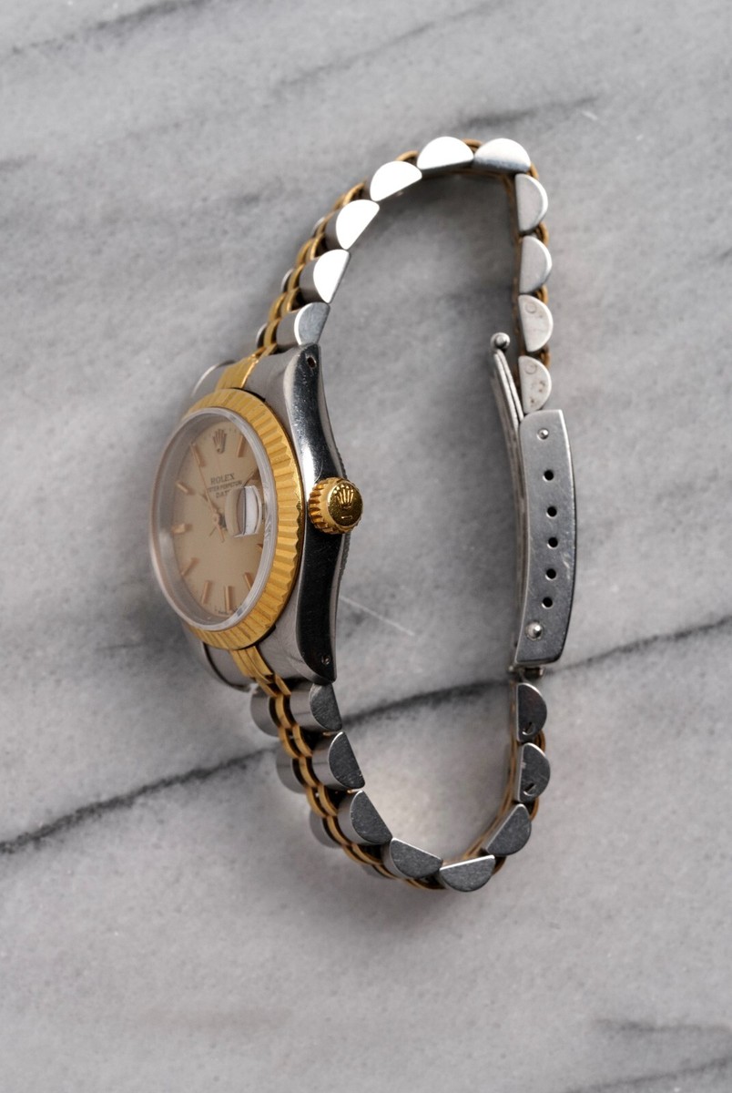 Vintage Rolex Ladies Datejust 80s Ref 69173 Automatic Gold Two