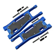 GPM Alum Front Lower Arms Blue + Carbon Fiber Protection Plate Blue for Sledge
