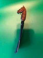 Vintage Shoe Horn Horse Head Handle Black Plastic Stamped Japan