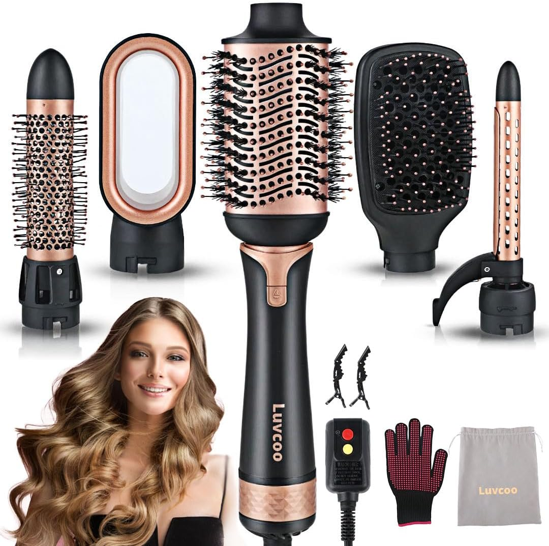Blow Dryer Brush,5-In-1 Versatile Ceramic Titanium Hair Dryer Brush, One-Step Ov-image