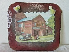 Slate Coca-Cola Farm Barn Antiques Wall Art Print Handmade Home Decor Polished