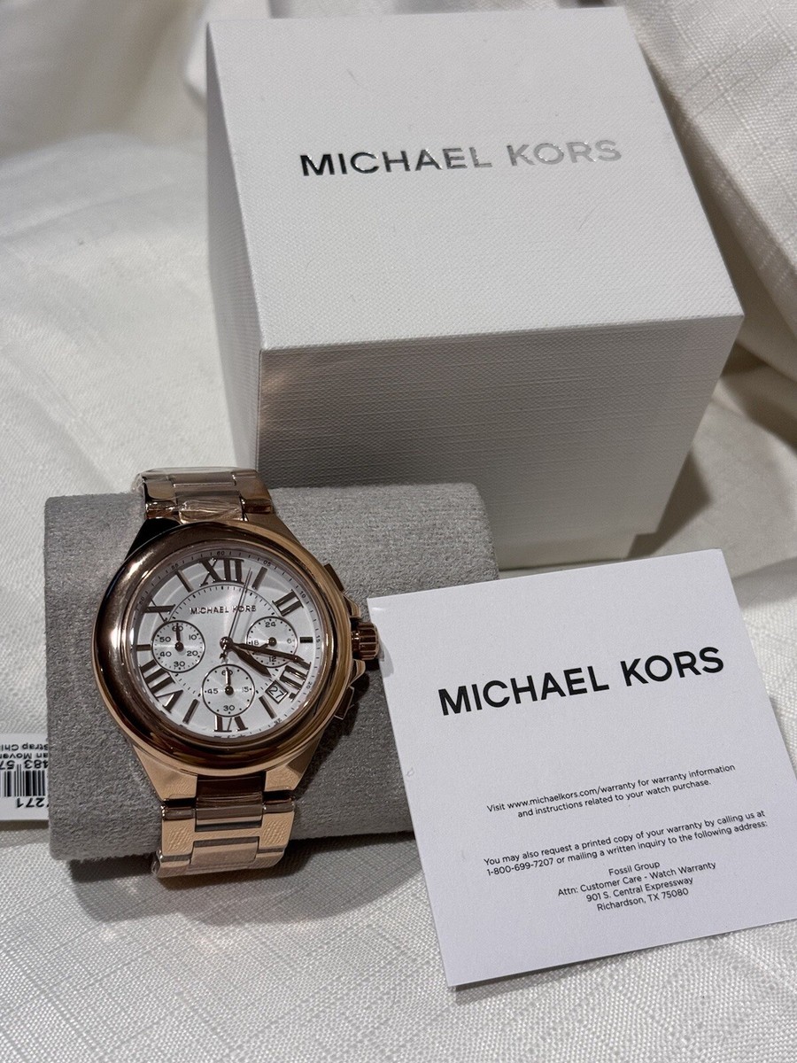 Michael Kors Camille Womens Rose Gold Chronograph Watch