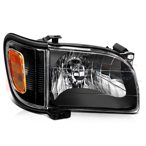 Fits 2001-2004 Toyota Tacoma Black Housing Headlights Assembly+Bumper Light Pair - Picture 3 of 7