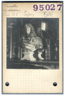 France, Palace of Versailles, Bust of Louis XIV Vintage Silver Print. Provena