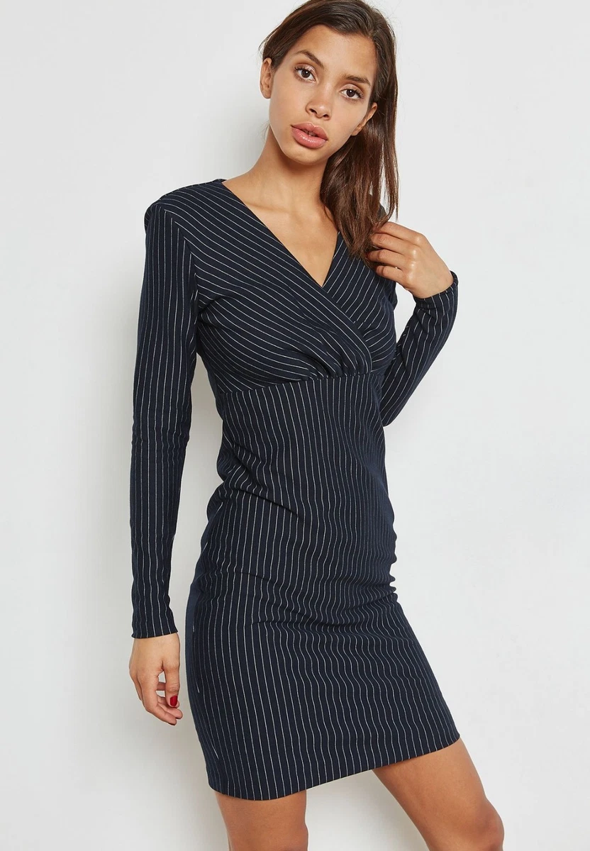 Mango pinstripe dress sales