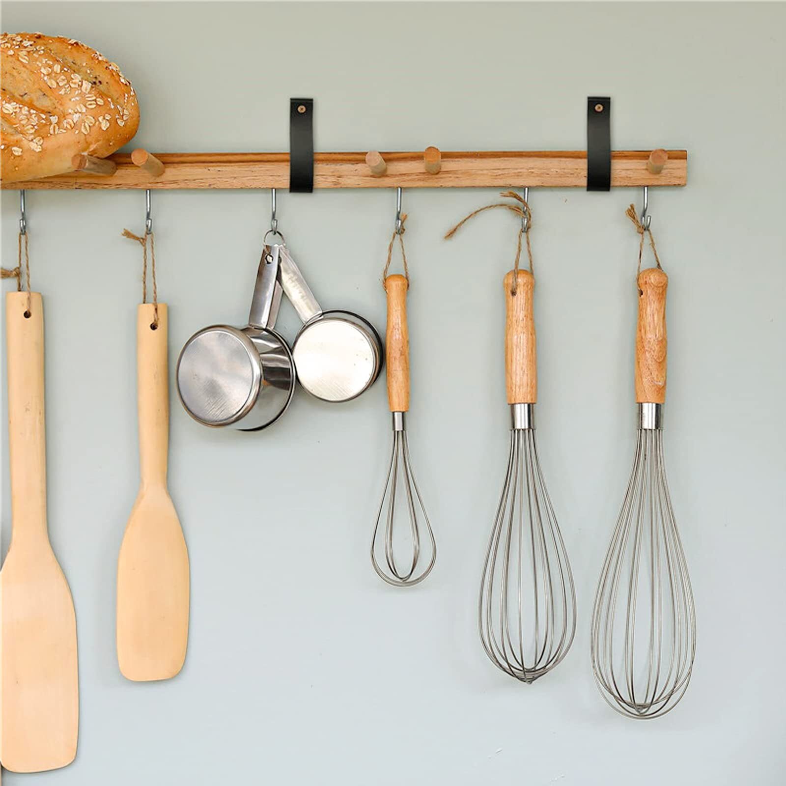 12 Pack PU Leather Curtain Rod Holder Straps for Hanging Curtains