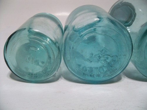 Ball Perfect Mason Set of 6 Jars, 3 Sizes, 1923-1933, Blue Aqua Canning - Picture 23 of 24