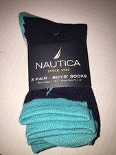 Brand New- Nautica 3 Pair Boys Socks Size 9c-1.5Y 