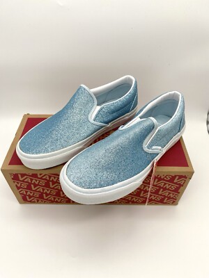 Vans Classic Slip On - Hellblau glitzernd - Damen Sneaker - Gr. 36,5 - Neu