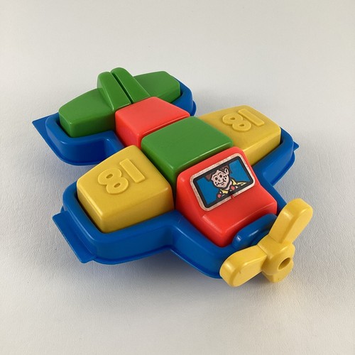 Airplane Child Toddler Toy Blocks Propeller Colorful Puzzle Vintage 1984