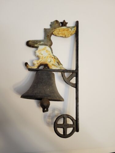 Vintage Nude Maiden Door Bell Cast Iron Porch - Afbeelding 1 van 8