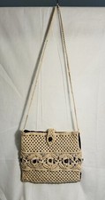 Vintage Handmade 1970s Boho Macrame Crossbody Purse