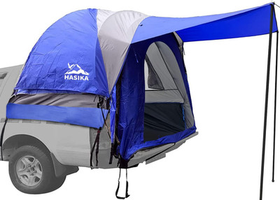 Double Layer Pickup Truck Bed Tent with Awning, Pu3000Mm Waterproof Camping Shel