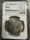 1921-P Morgan Silver $1 Dollar NGC MS63