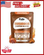 Pella Nutrition Organic Mushroom Instant Coffee 60 Servings with 7 Superfood
