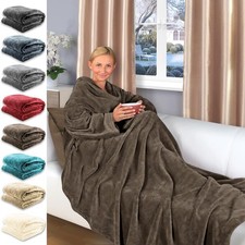 Kuscheldecke mit Ärmeln Fußtasche TV Decke 180 x 150 Tagesdecke Decke Sofadecke 