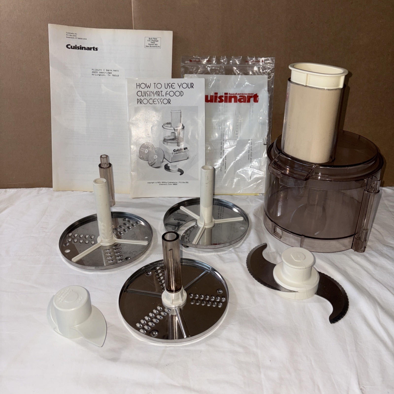 1970s Vintage Cuisinart Food Processor Parts Lot Includes Manuals