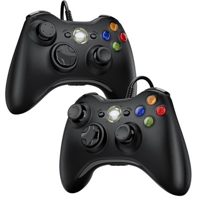 Controller 2er Pack für PC und Xbox 360, USB Wired Gamepad, Black, 10 Knöpfe
