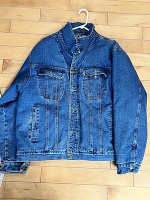 Lee Jacket Men's X-Large Relaxed Fit Denim Sherpa Lined Trucker Storm Rider Y2K