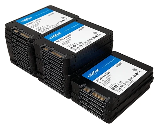 Job Lot 25 x Crucial BX500 CT500BX500SSD1 500GB Sata 2.5" SSD 90-99% Health
