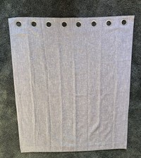 Light Grey And White Lined Eyelet Pair of Curtains 114cm W x 133cm H