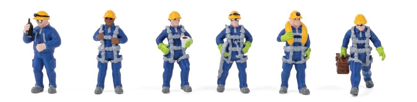 H0 Walthers Wind Turbine Technicians Figures Set Of 6 - 949-6209 Neu