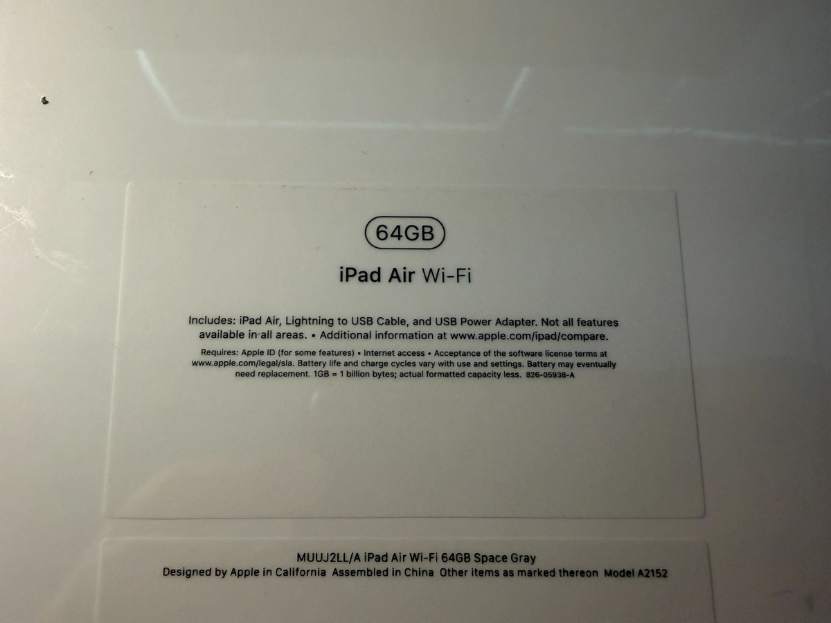 Apple iPad Air (3rd Generation) A2152 64 GB, Wi-Fi, 10.5 in