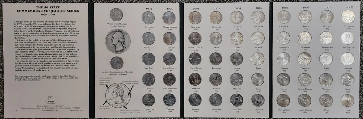 Washington Quarter Album In Us State Quarters (1999-2008) for sale
