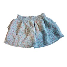Cat  Jack XS 4/5 Girls Floral Layered Ruffle Skirt Elastic Waistband Blue/Pink