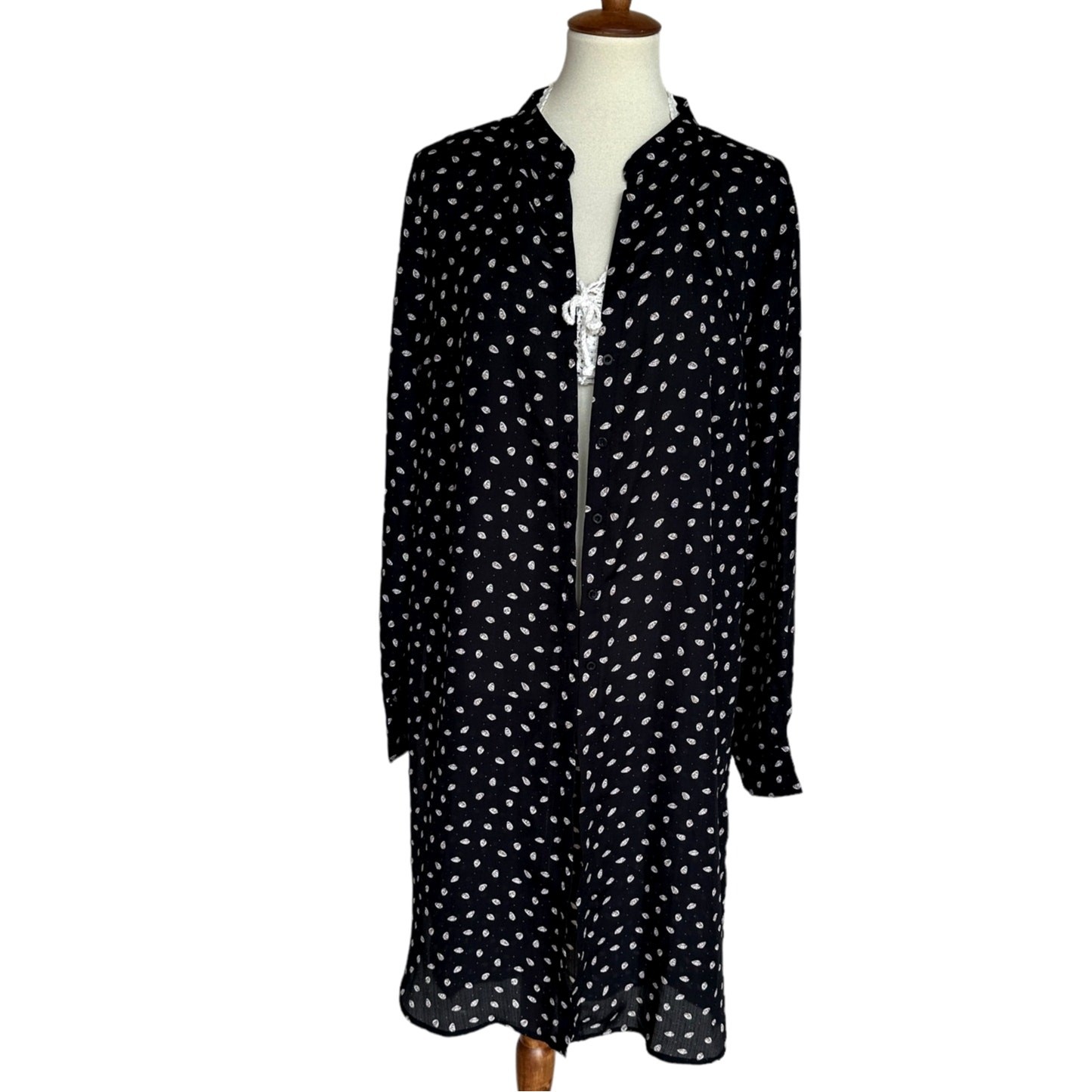 Bishop + Young Duster Button Down Top Large Longl… - image 1