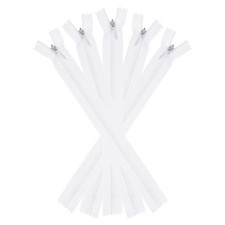 Invisible Zippers, 5pcs 8inch Nylon Hidden Zippers, White
