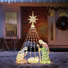 6FT Nativity Scene for Outdoor Christmas Decorations, Lighted Large Nativity Set