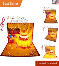 3D Pop Up Birthday Cards,Light Music Birthday Cake Cards Pop up Warming LED C...