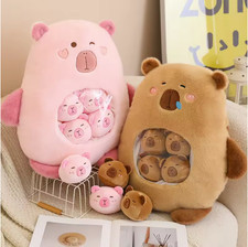 6pcs Capybara Plush Toy Set Cute Stuffed Animal Doll Pillow Kids Gift