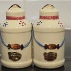 Vintage Shawnee Pottery Salt and Pepper Shakers Milk cans USA Farmhouse Kitchen