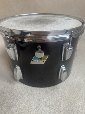 Vintage 70s Ludwig 13  x 9  Black Cortex Mounted Rack Tom Drum