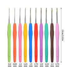 Crochet Hooks Set 10pcs 0.6mm-2.75mm Knitting Needles Weaving Tool