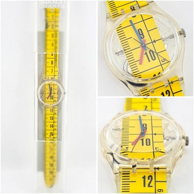 Swatch Gent GK263 Metrica 1998 Vintage NOS Yellow Tape Design Uhr
