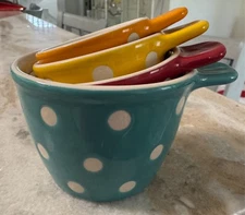 Ceramic Measuring Cups Polka Dot Multicolor Pattern By Ashland Set Of 4 Ashland